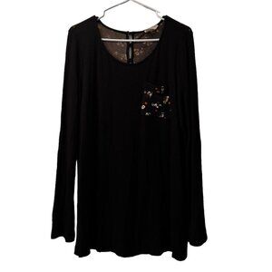 Betsy's Boutique Shop Trim Women Blouse Long Sleeve Size Size Large Classic City
